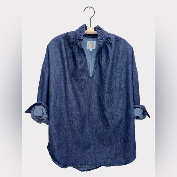 A Shirt Thing Tops - NWT A Shirt Thing Penelope Indigo Denim Top